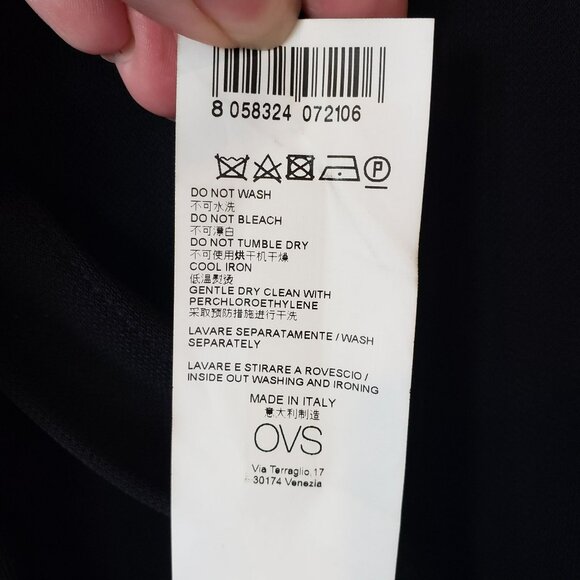 Jean Paul Gaultier x OVS Black White Checker Sequin Tie Neck Top Blouse - Picture 9 of 12